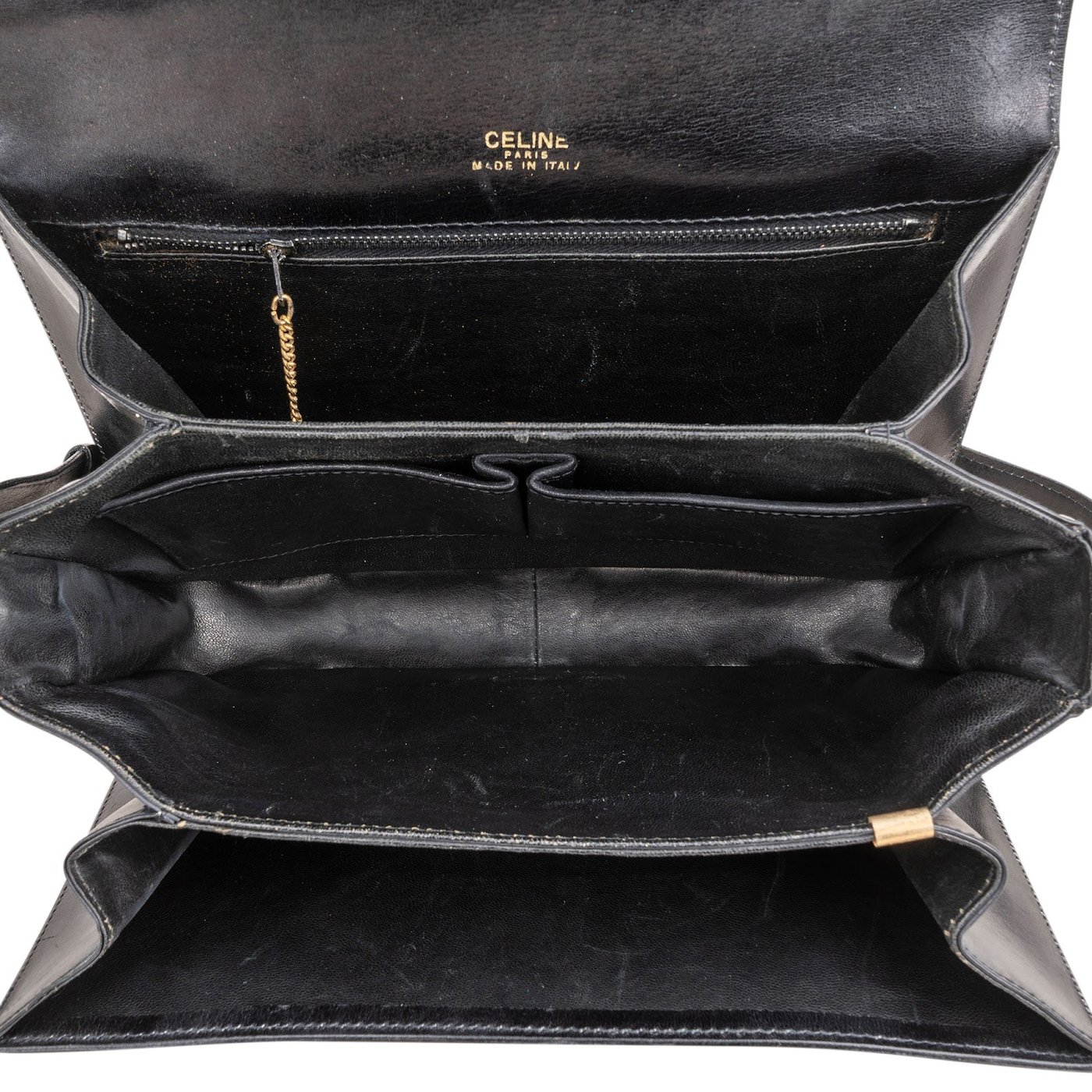 Céline Box Calfskin Leather Triomphe Shoulder Bag