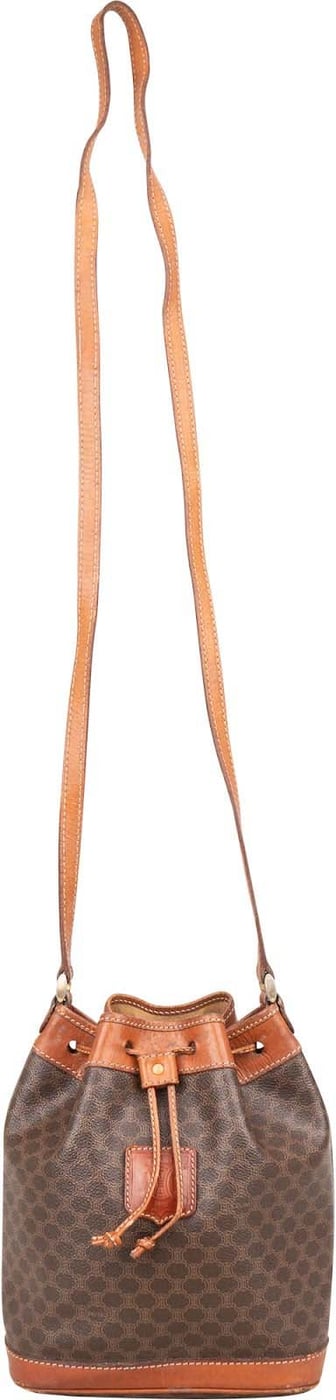 Celine Macadam Monogram Drawstring Bucket Crossbody Bag