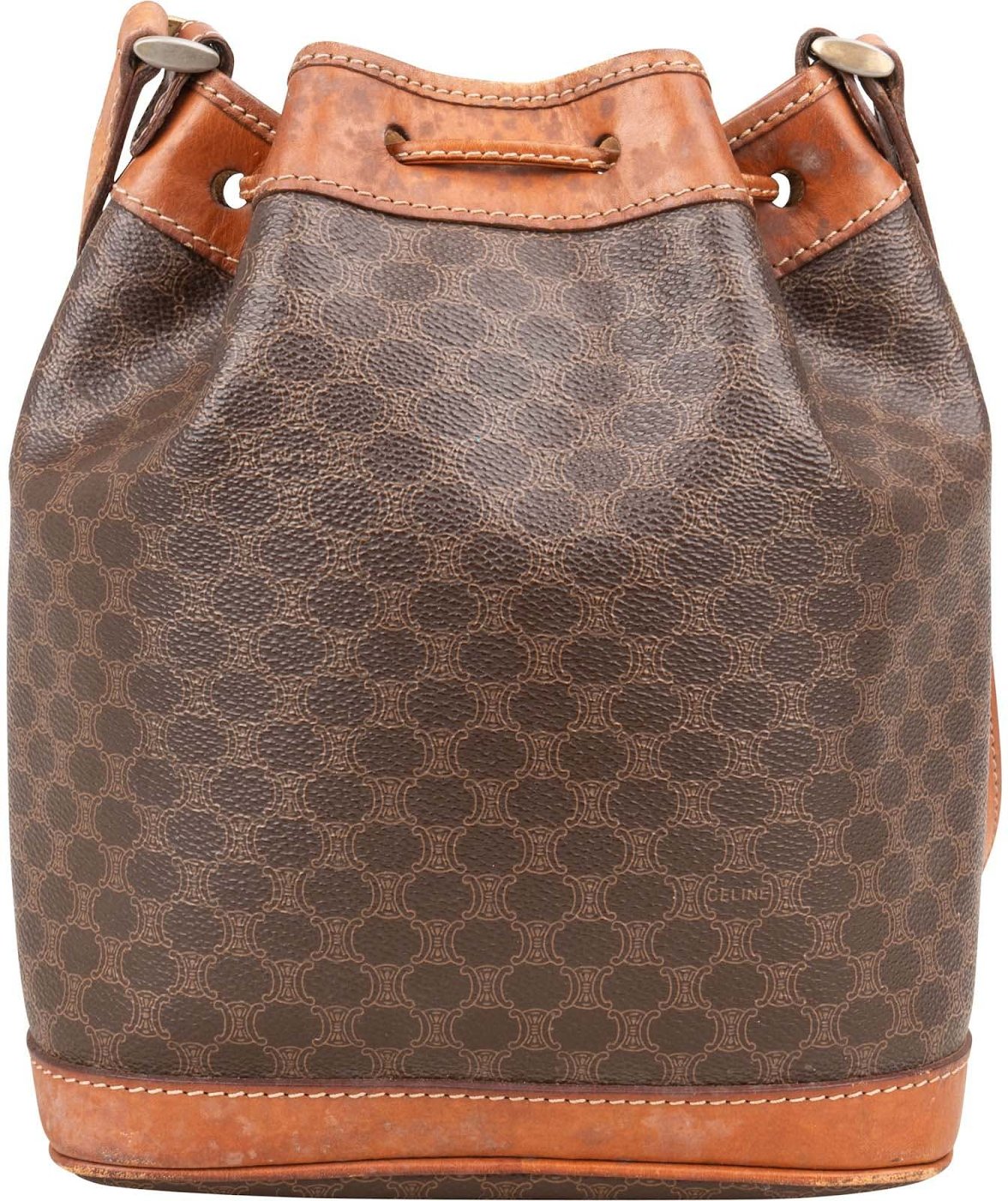 Celine Macadam Monogram Drawstring Bucket Crossbody Bag