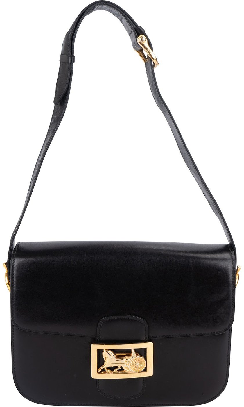 Celine Boxcalf Horse Carriage Triomphe Shoulder Bag