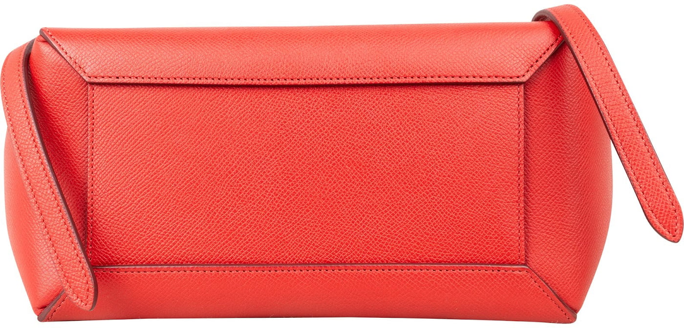 Celine Red Grained Calfskin Nano Belt Handbag
