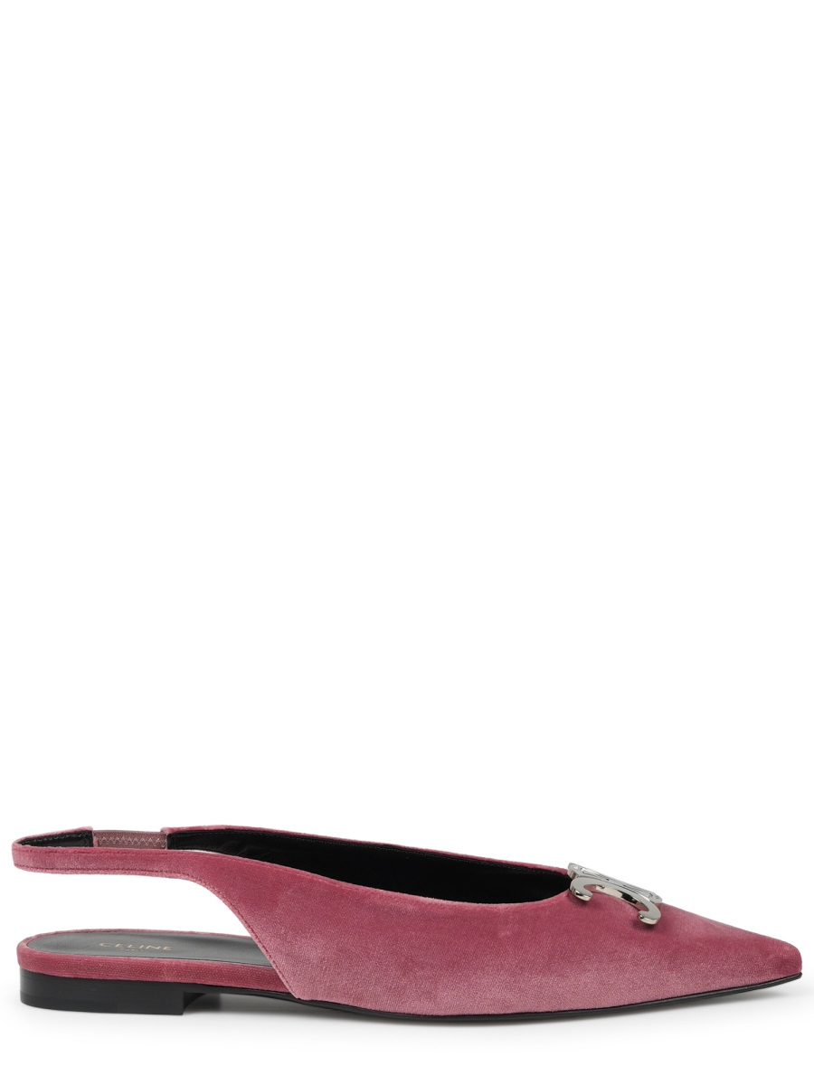 Burgundy Alma Triomphe Velvet Flats