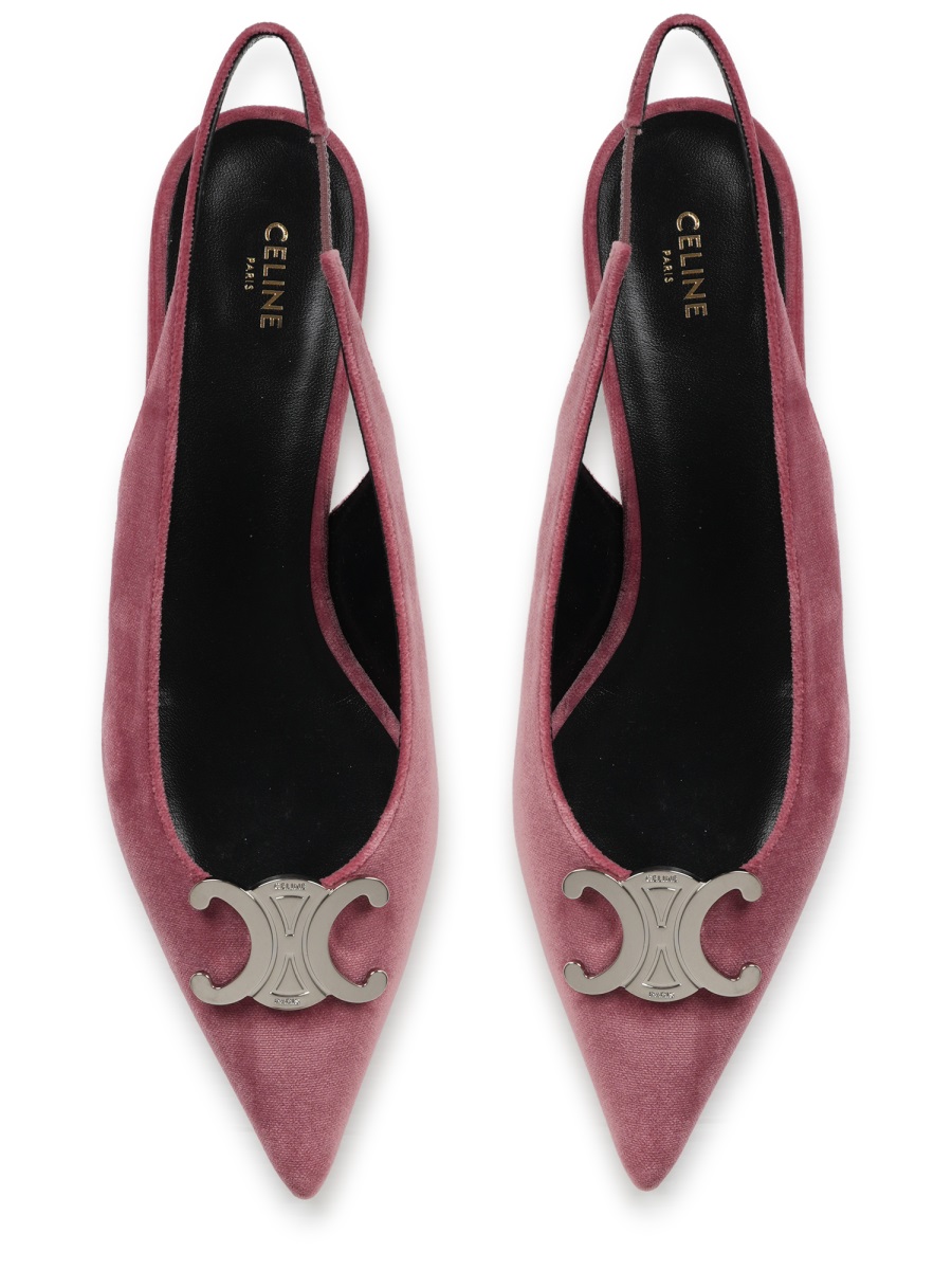Burgundy Alma Triomphe Velvet Flats