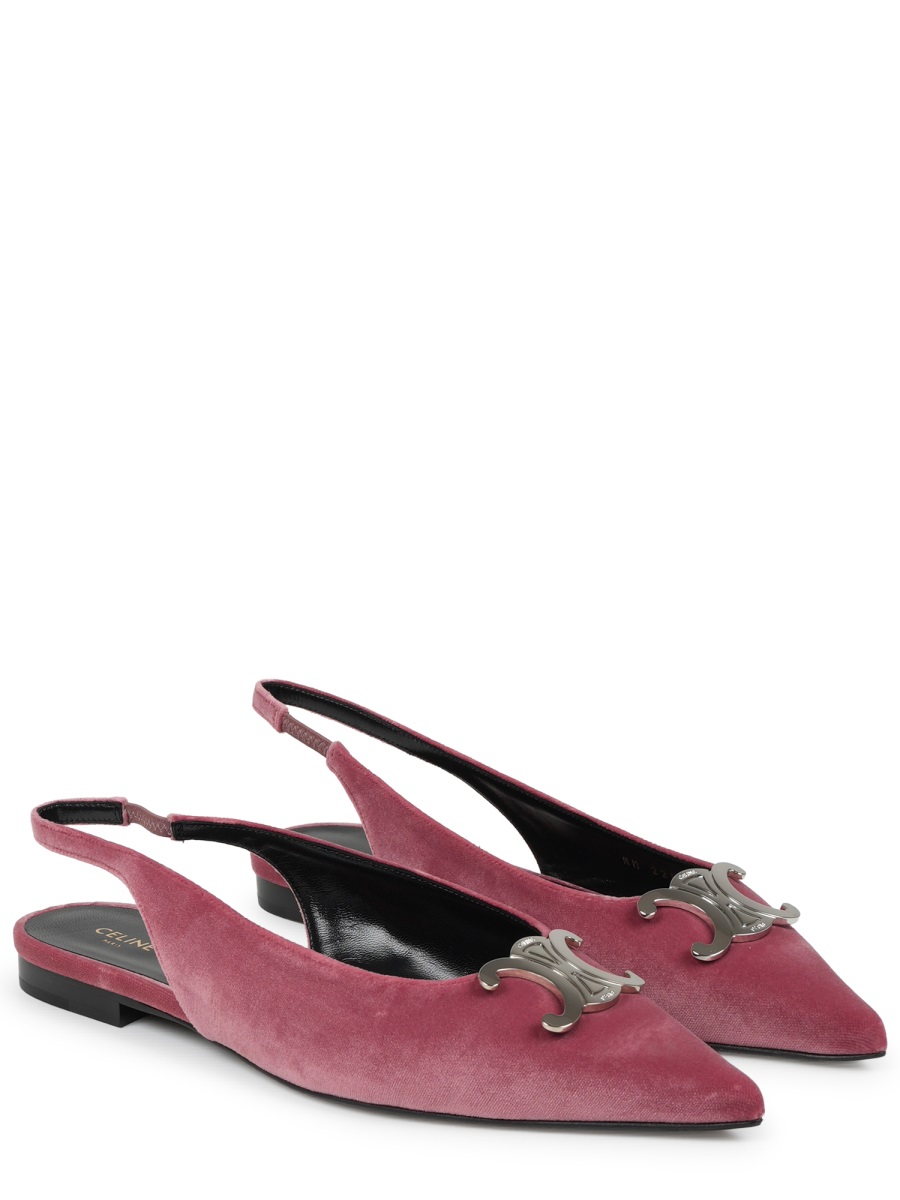 Burgundy Alma Triomphe Velvet Flats