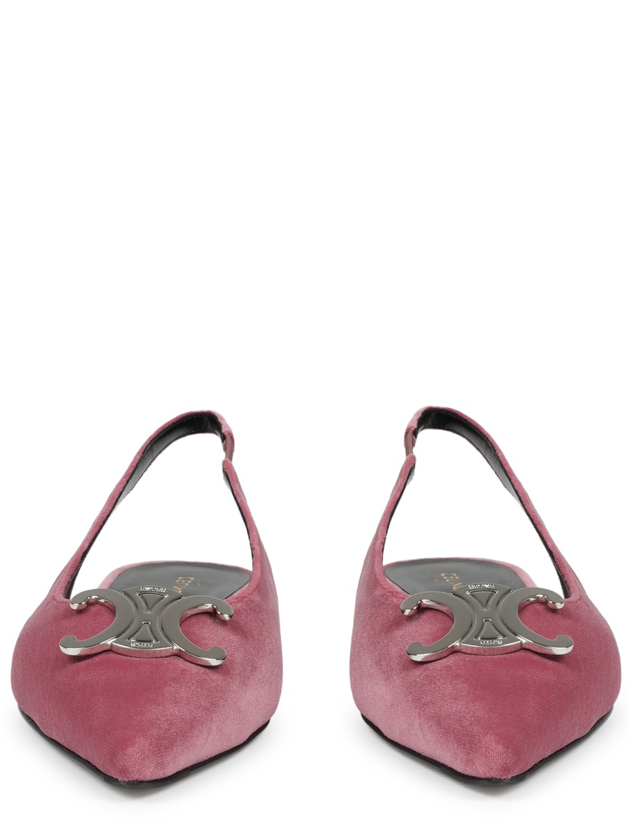 Burgundy Alma Triomphe Velvet Flats