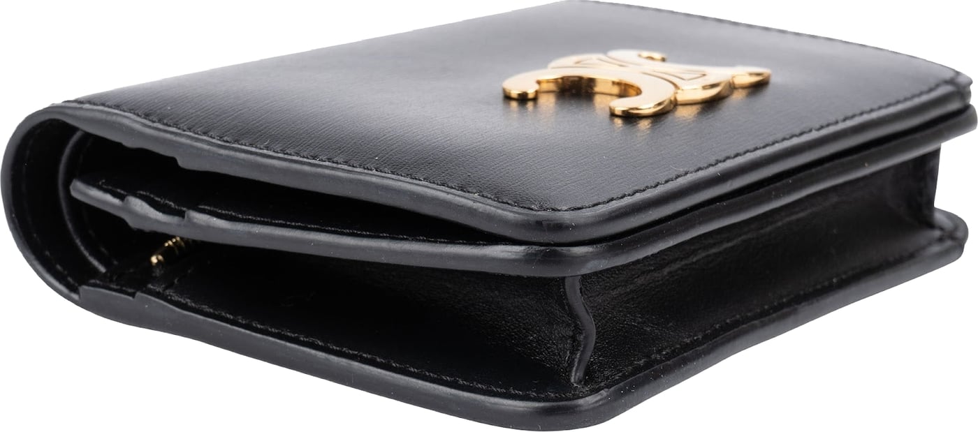 Celine Black Leather Triomphe Wallet