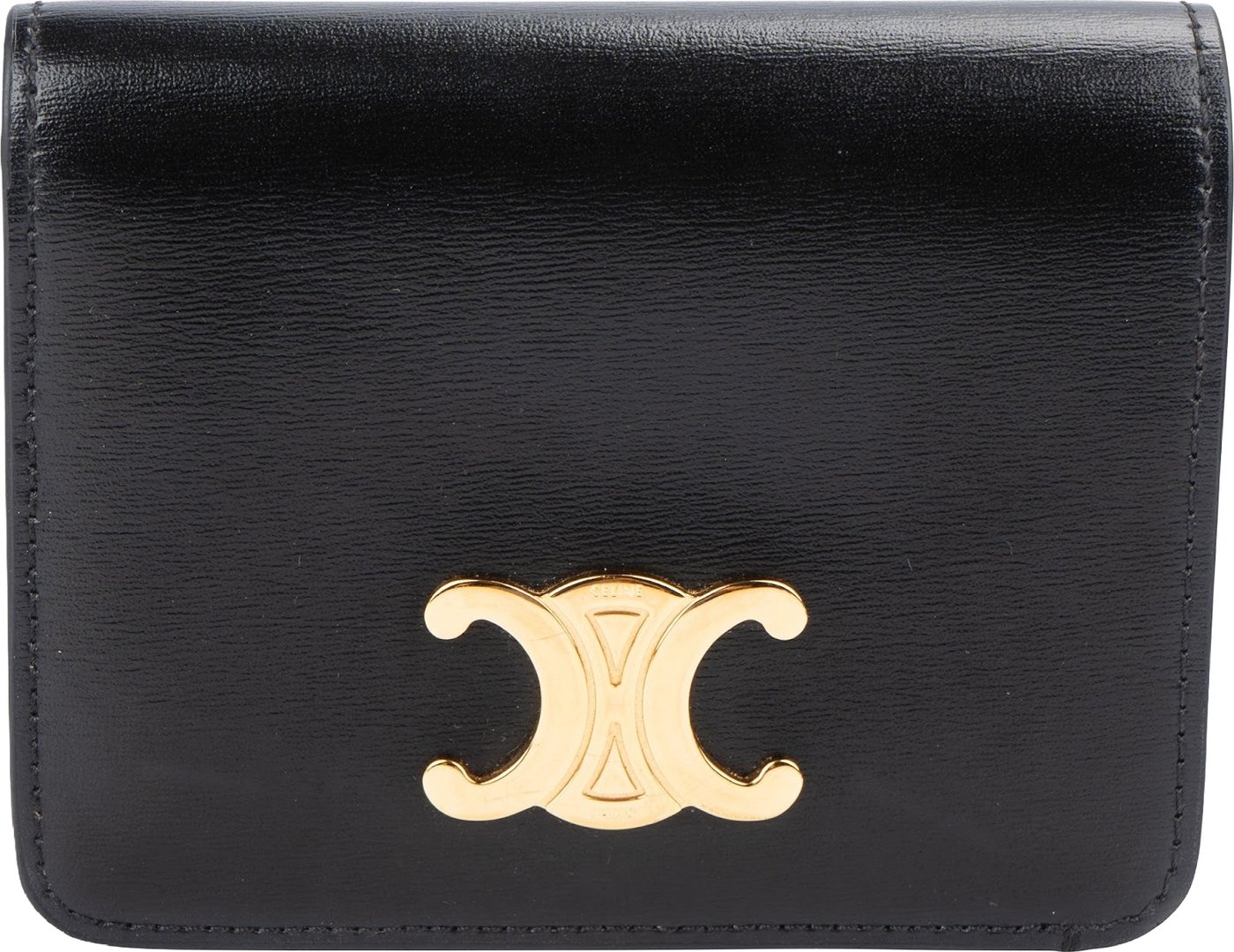 Celine Black Leather Triomphe Wallet