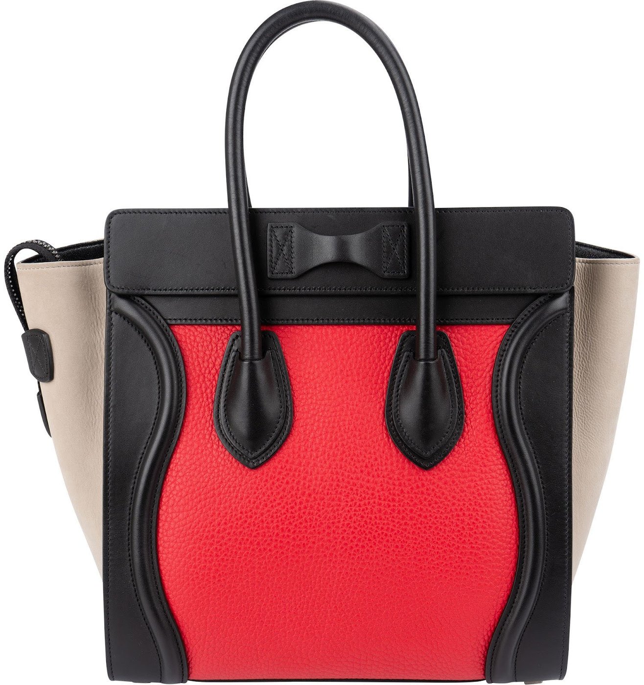 Céline Tricolor Grained Smooth Calfskin Suede Luggage Handbag