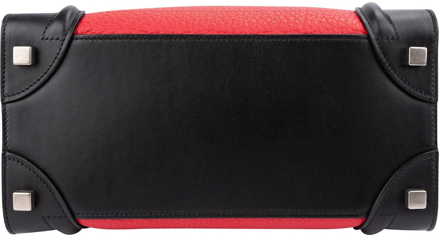 Céline Tricolor Grained Smooth Calfskin Suede Luggage Handbag
