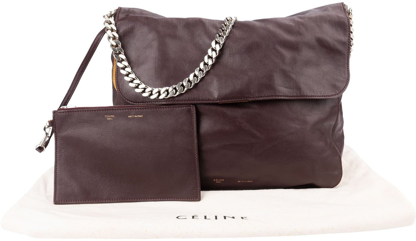 Celine Leather Chain Medium Gourmette Shoulder Bag