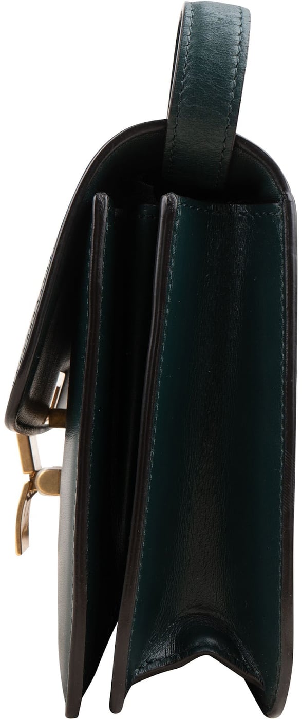Celine Green Calfskin Classic Box Bag Small Crossbody Bag