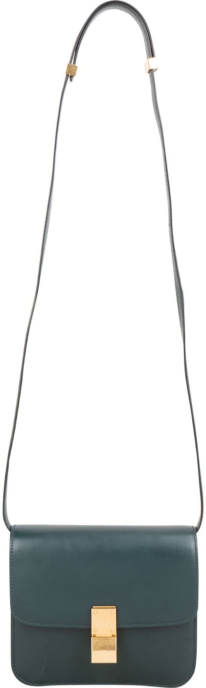Celine Green Calfskin Classic Box Bag Small Crossbody Bag