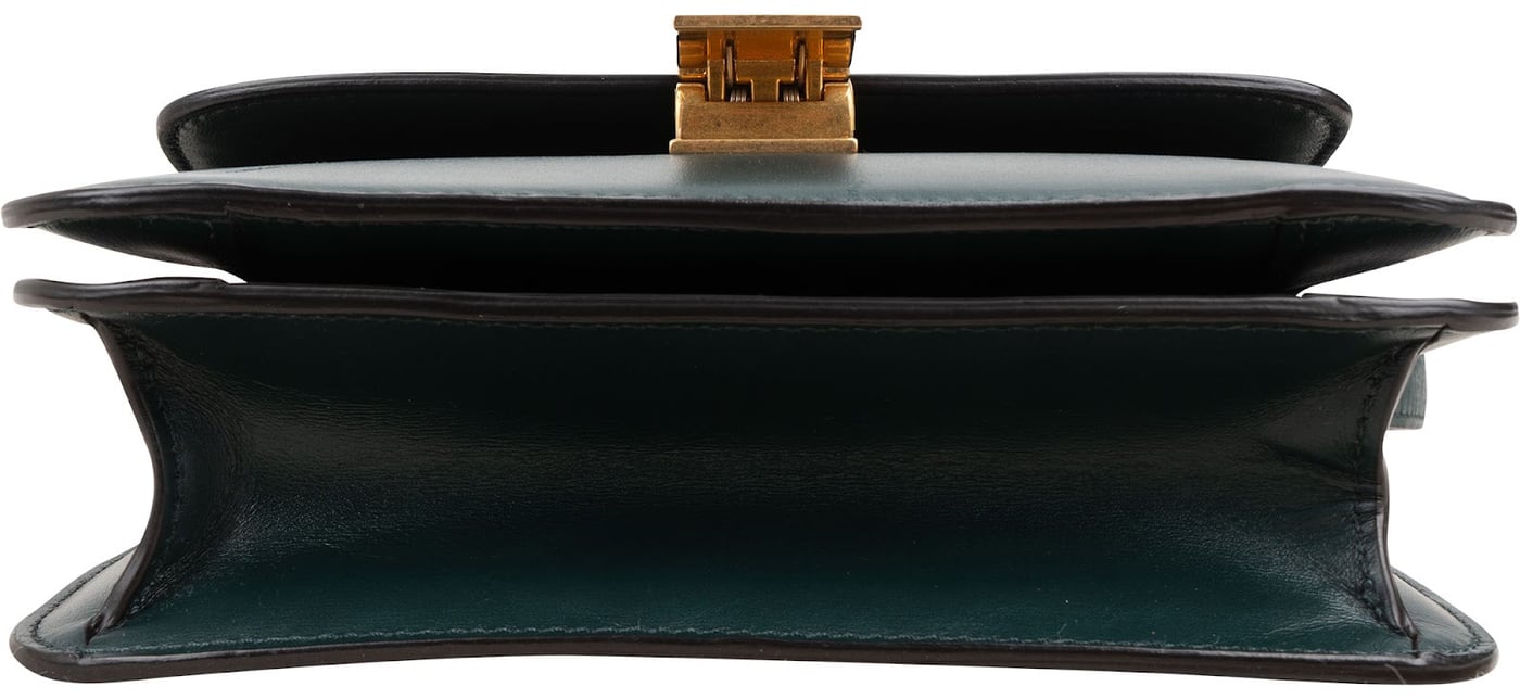 Celine Green Calfskin Classic Box Bag Small Crossbody Bag