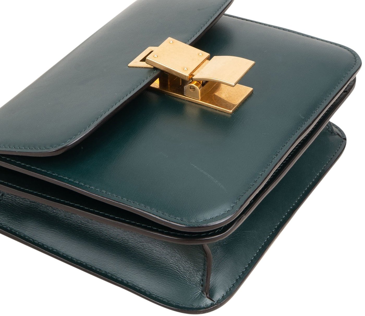 Celine Green Calfskin Classic Box Bag Small Crossbody Bag