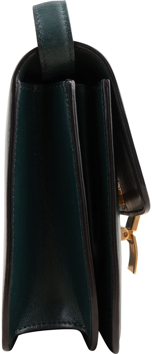 Celine Green Calfskin Classic Box Bag Small Crossbody Bag