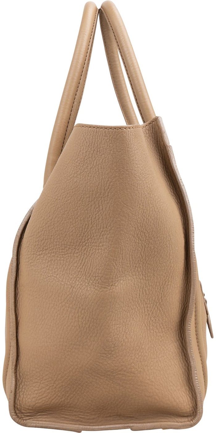 Céline Drummed Calfskin Luggage Tote Handbag