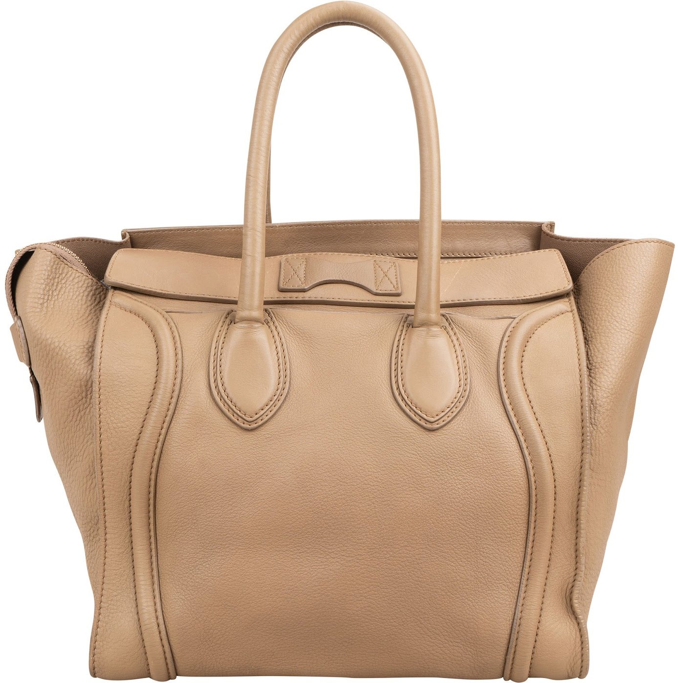 Céline Drummed Calfskin Luggage Tote Handbag
