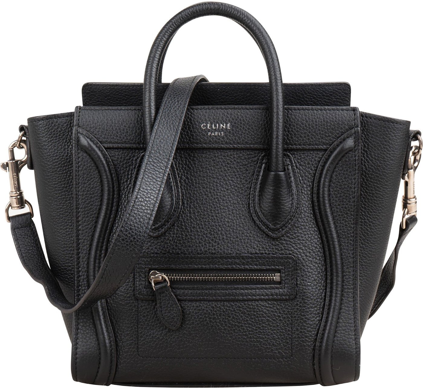 Céline Grained Calfskin Luggage Crossbody Handbag