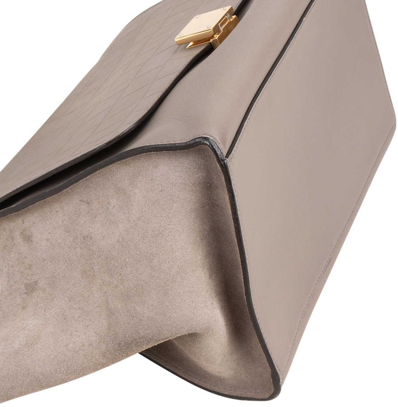 Celine Croc Embossed Suede Trapeze Bag Handbag