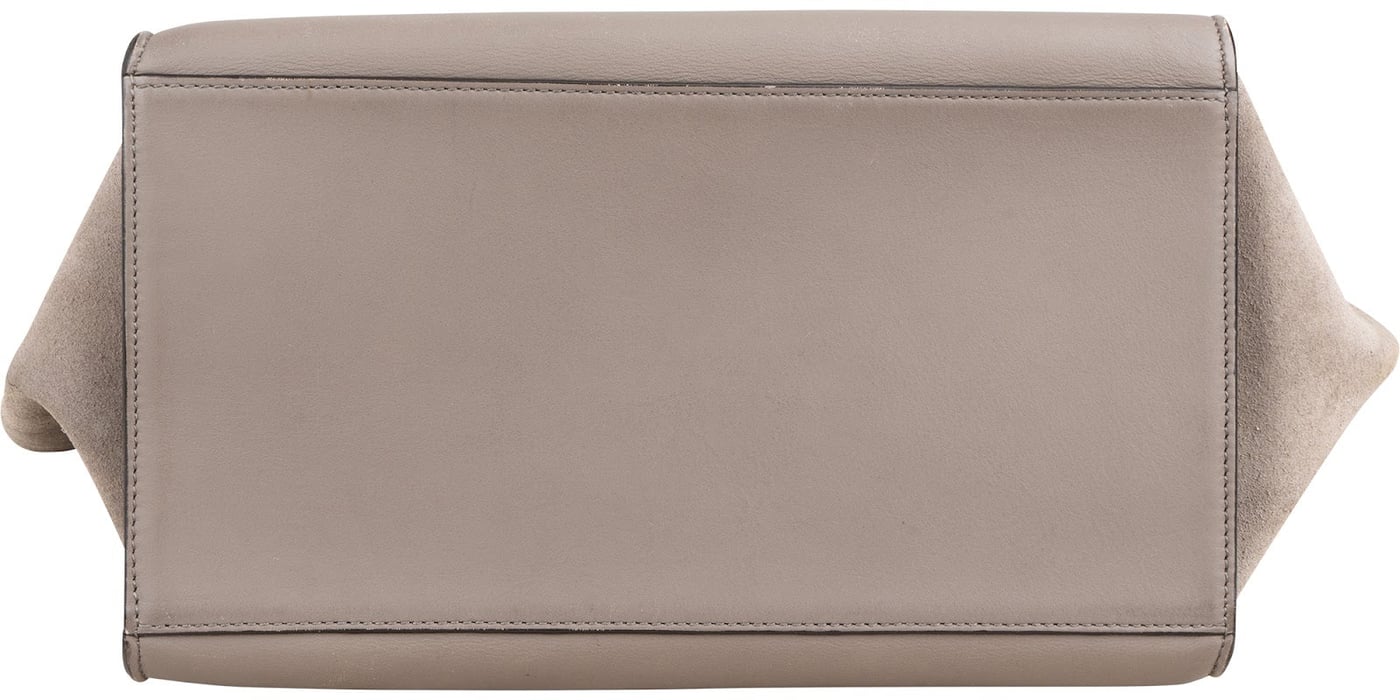Celine Croc Embossed Suede Trapeze Bag Handbag