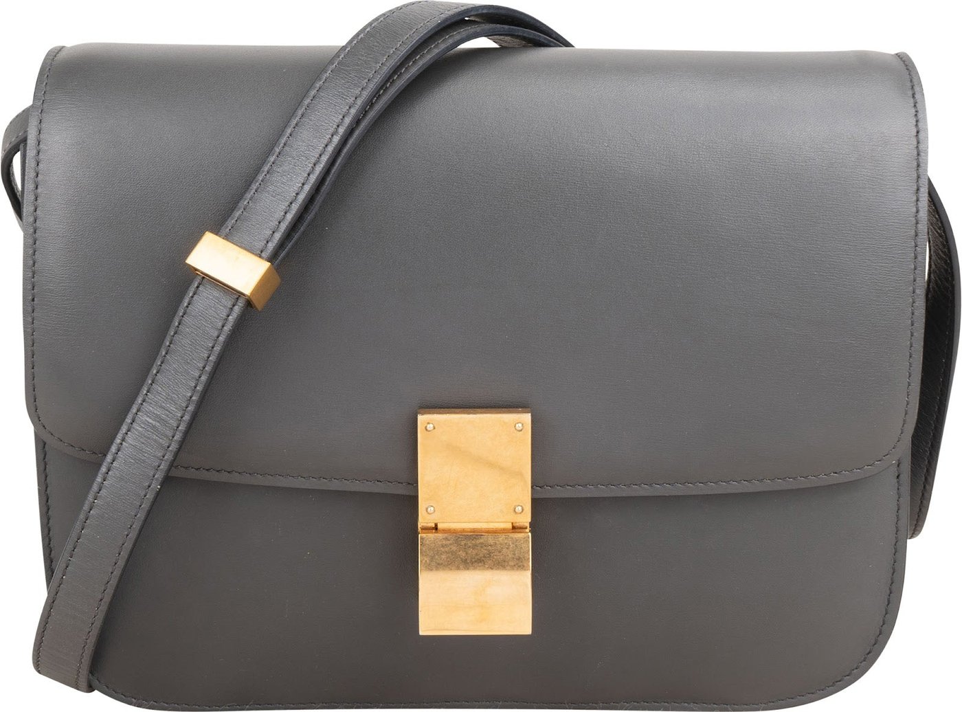 Celine Grey Calfskin Classic Box Bag Medium Crossbody Bag
