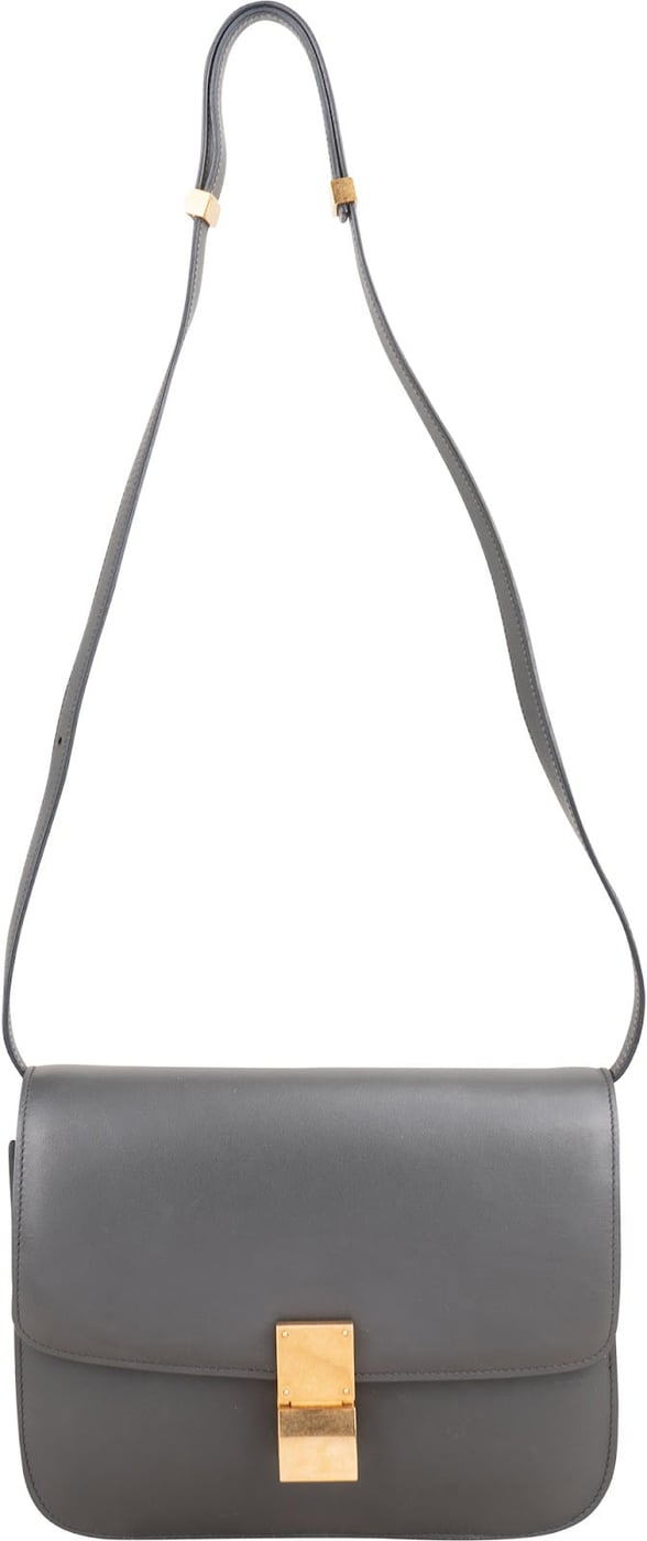 Celine Grey Calfskin Classic Box Bag Medium Crossbody Bag