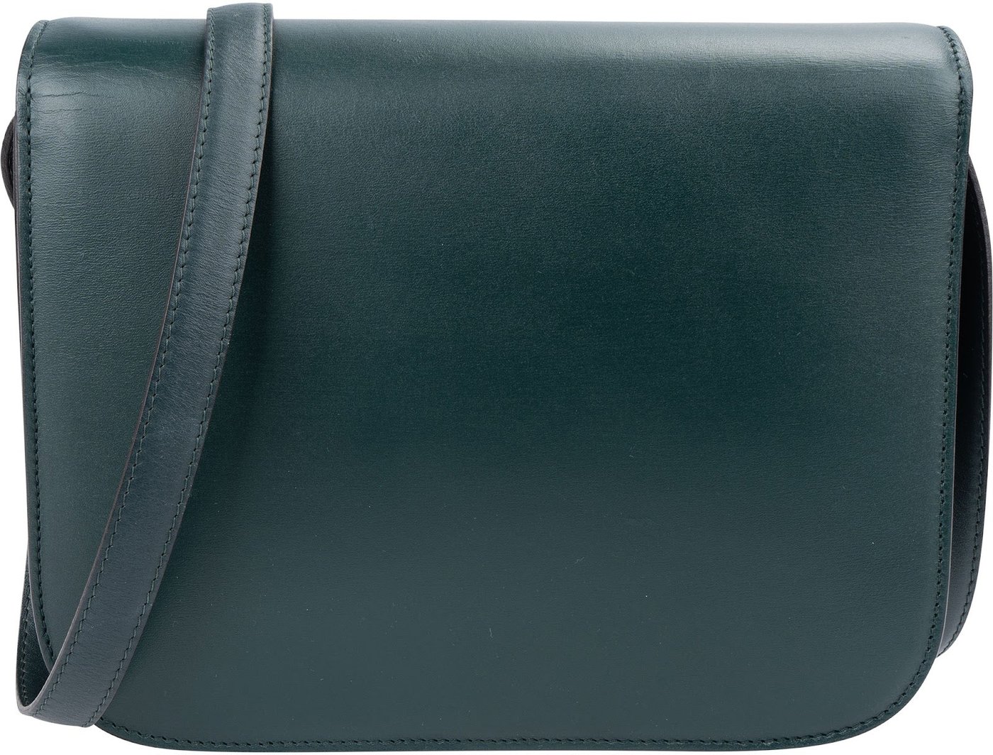 Celine Dark Green Boxcalf Classic Box Medium Crossbody Bag