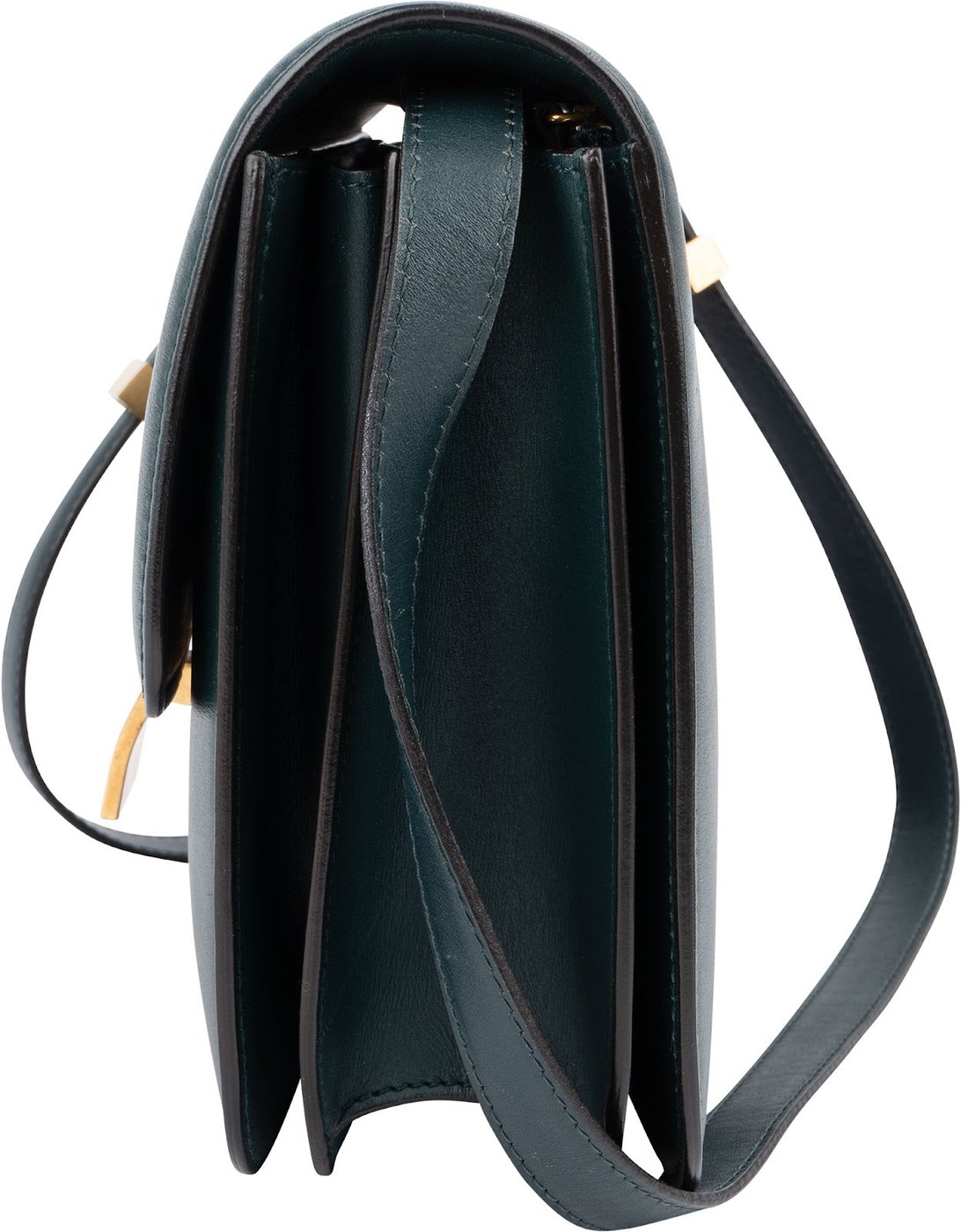Celine Dark Green Boxcalf Classic Box Medium Crossbody Bag