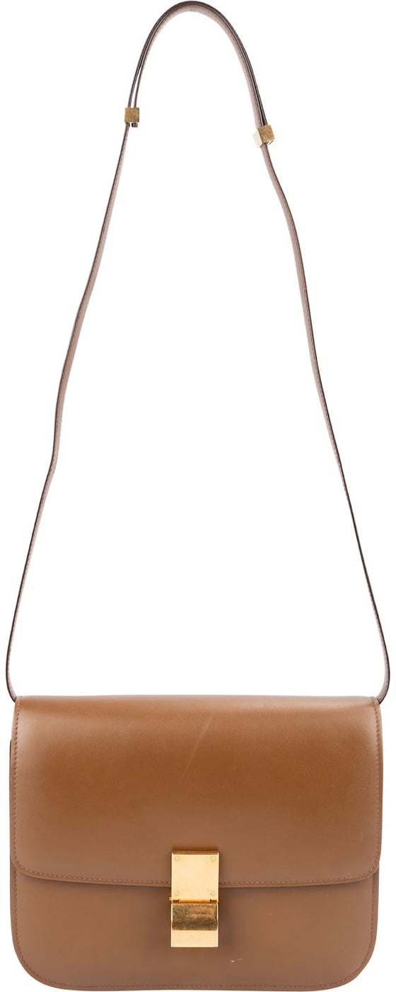 Celine Brown Boxcalf Classic Box Medium Crossbody Bag