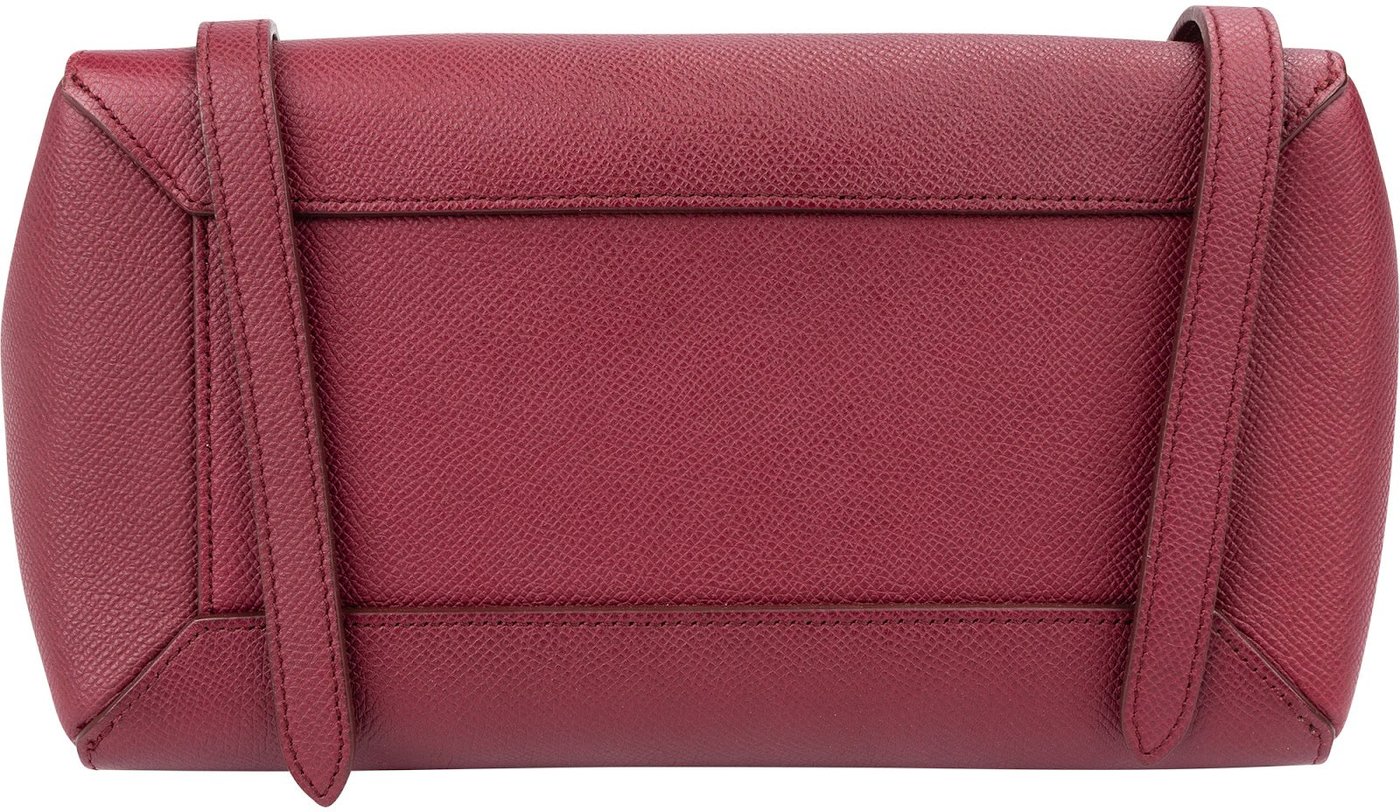 Céline Burgundy Grained Calfskin Belt Handbag