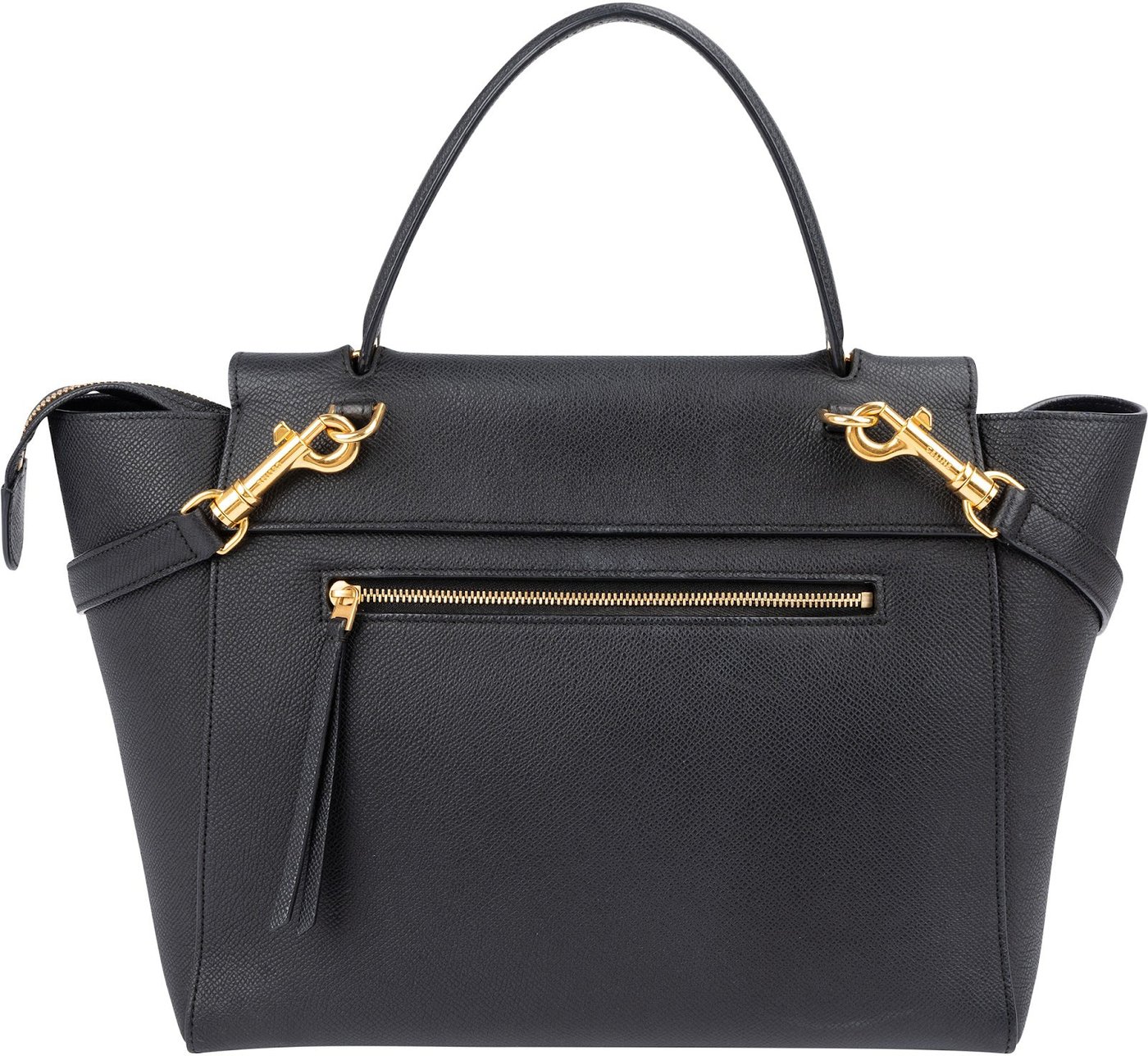 Céline Black Grained Calfskin Belt Handbag