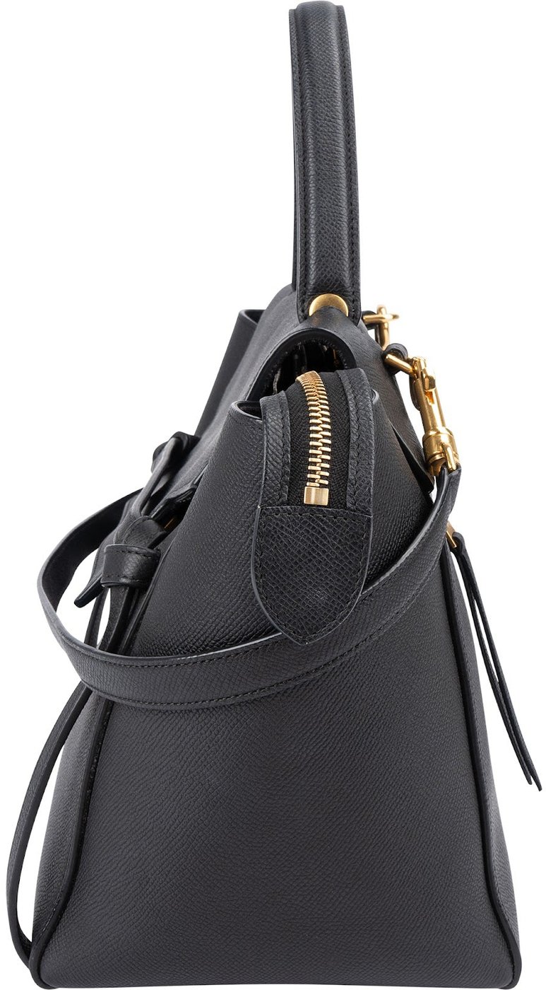 Céline Black Grained Calfskin Belt Handbag