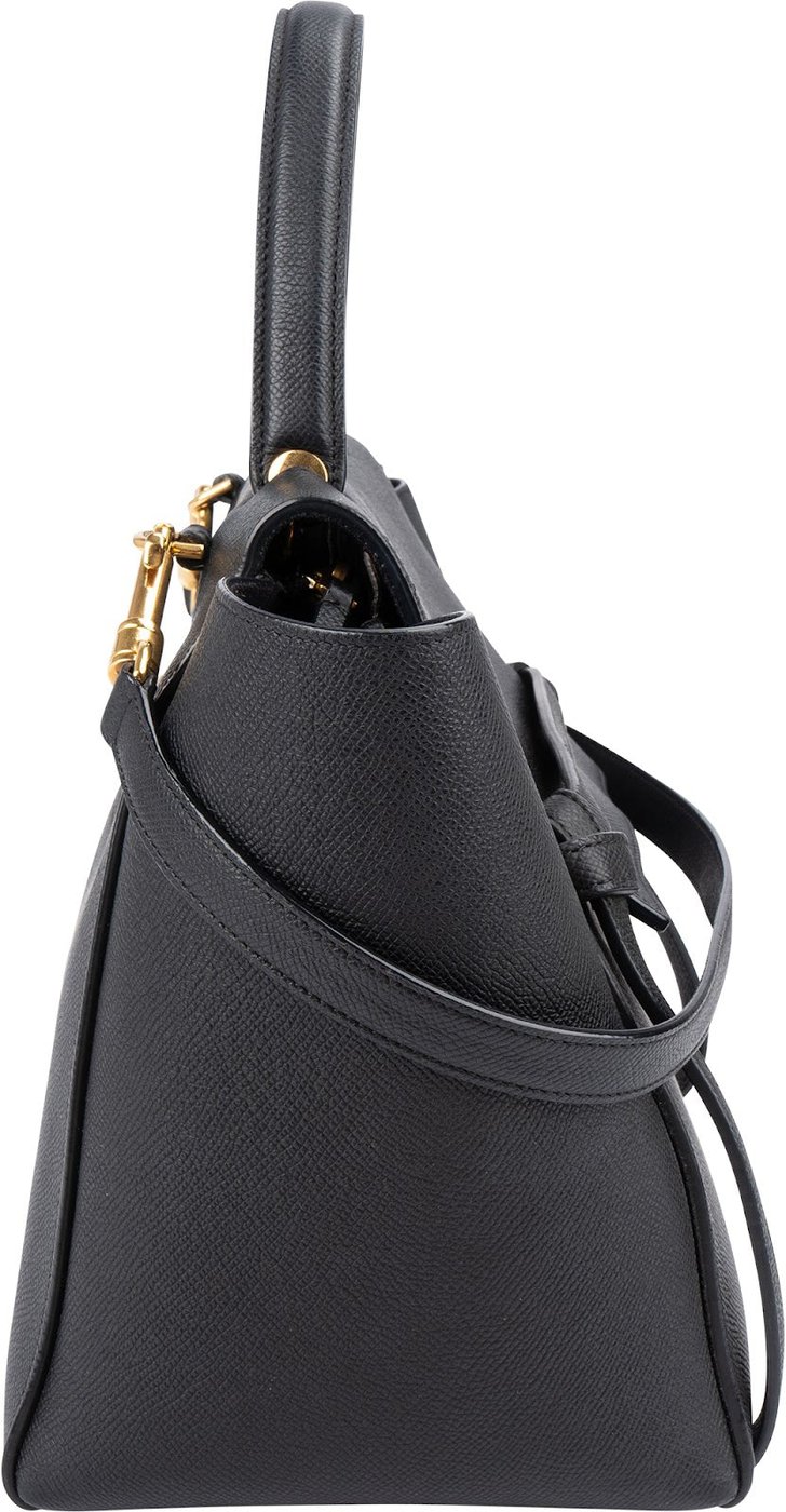 Céline Black Grained Calfskin Belt Handbag