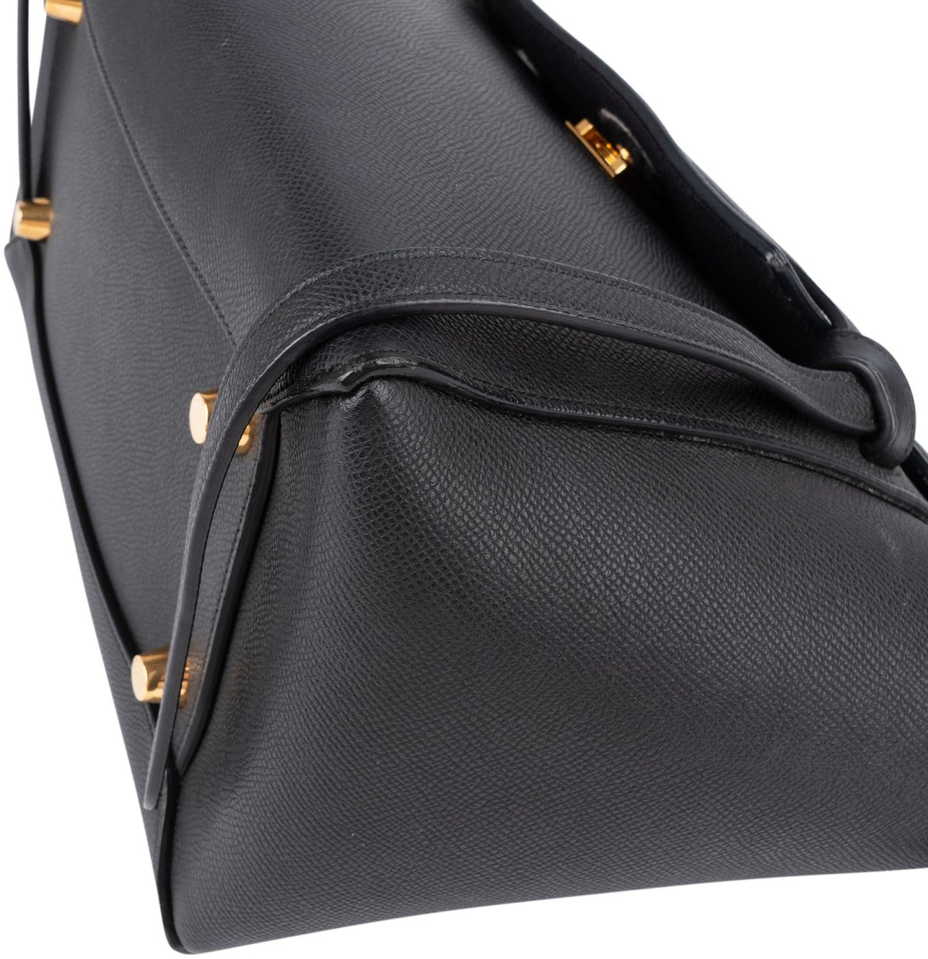Céline Black Grained Calfskin Belt Handbag