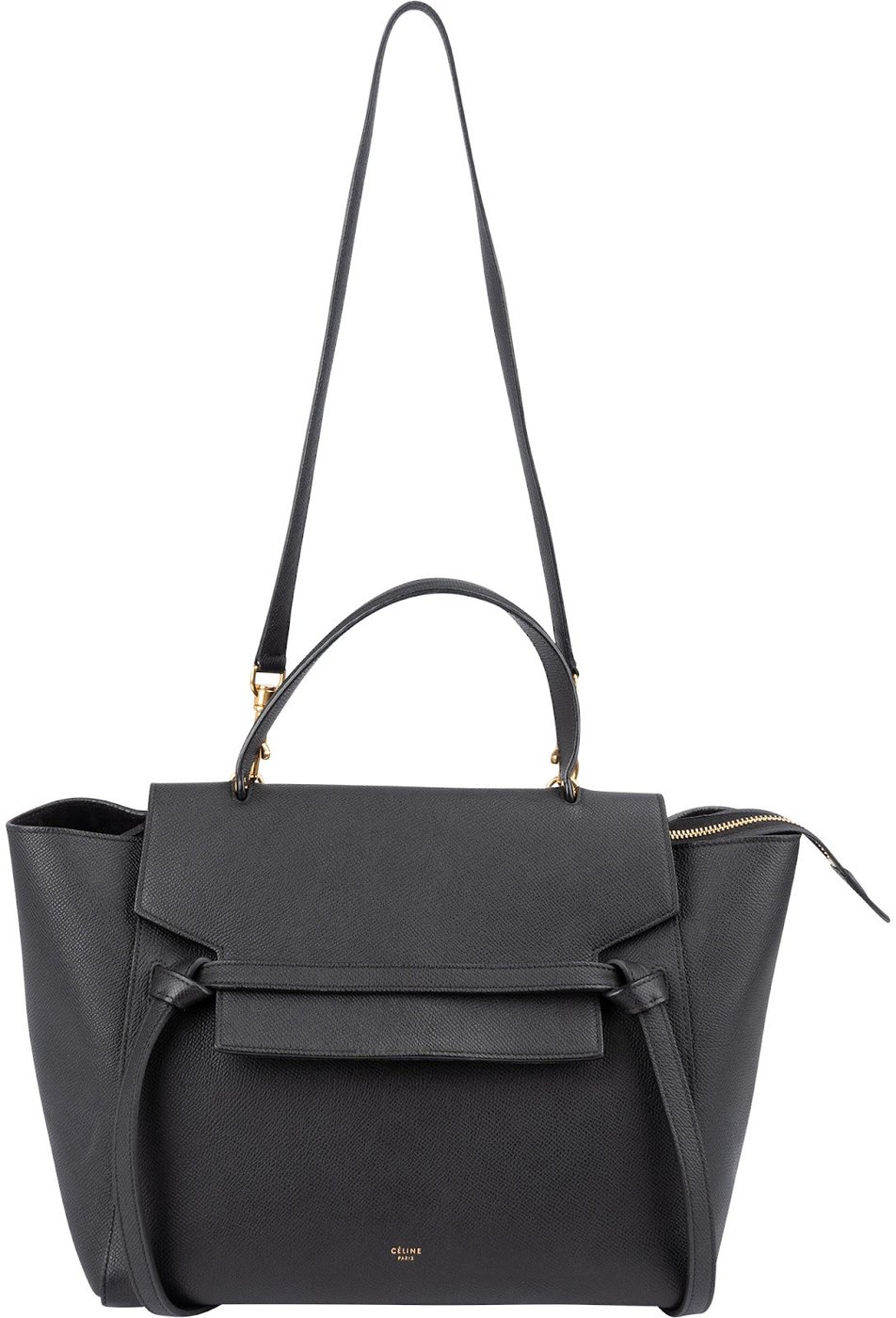 Céline Black Grained Calfskin Belt Handbag