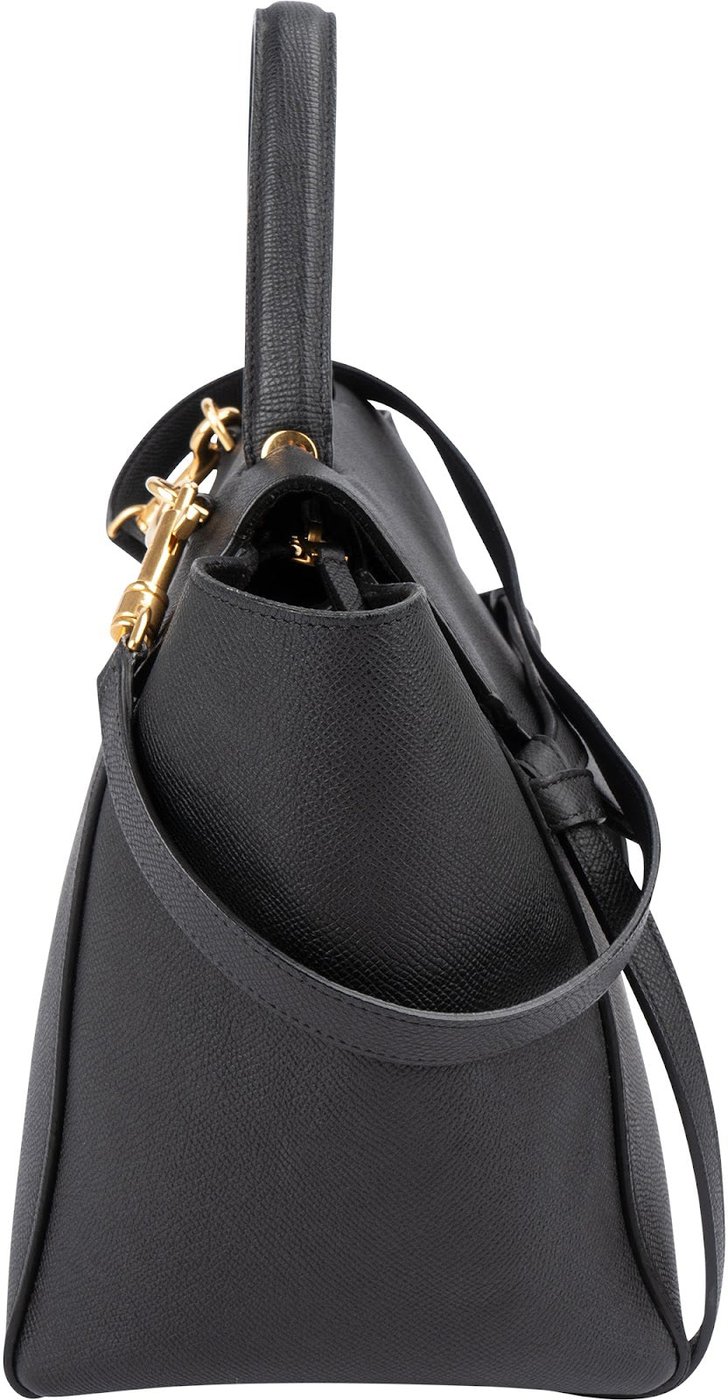 Céline Black Grained Calfskin Belt Handbag