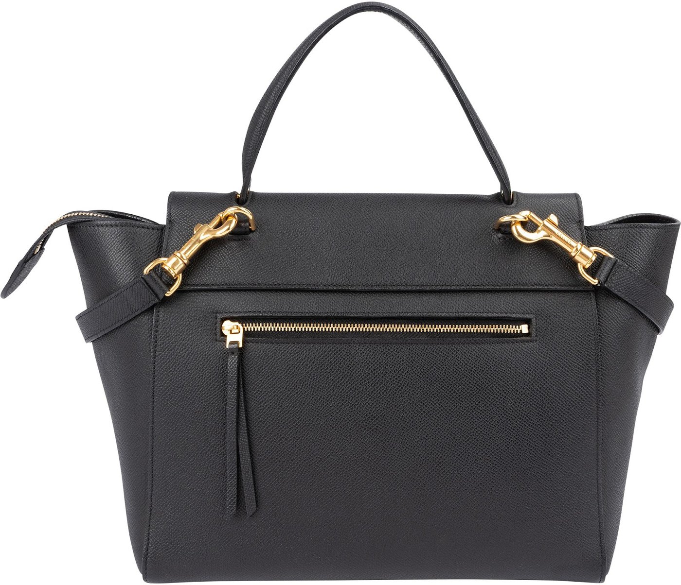 Céline Black Grained Calfskin Belt Handbag