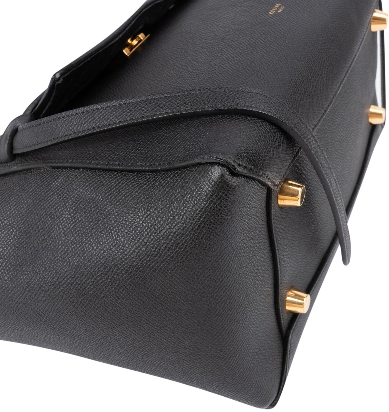 Céline Black Grained Calfskin Belt Handbag