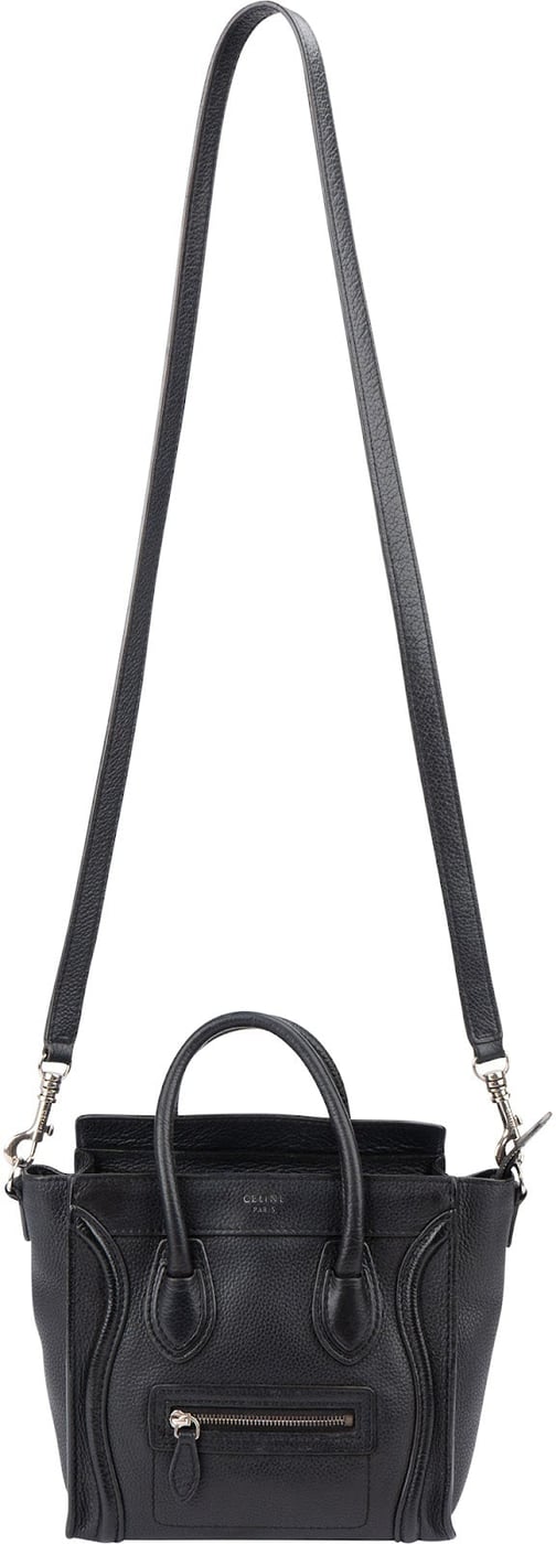Celine Drummed Calfskin Nano Luggage Crossbody Handbag