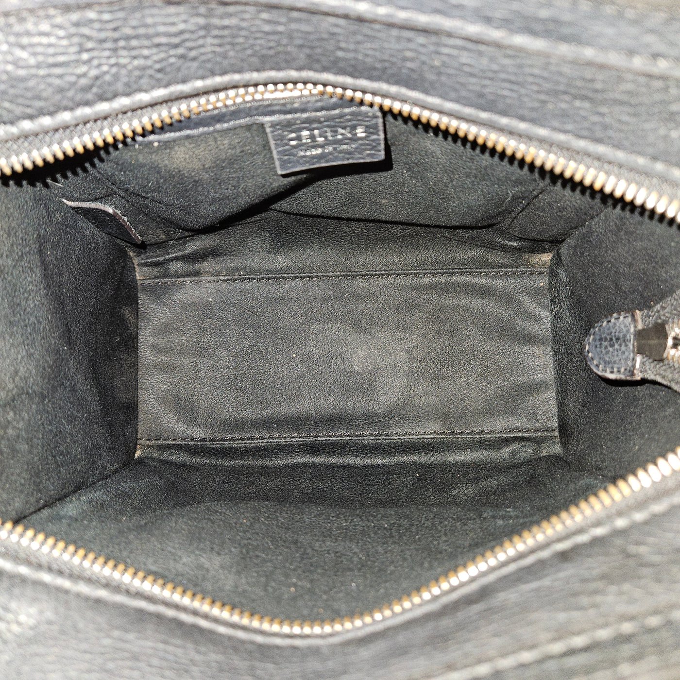 Celine Drummed Calfskin Nano Luggage Crossbody Handbag