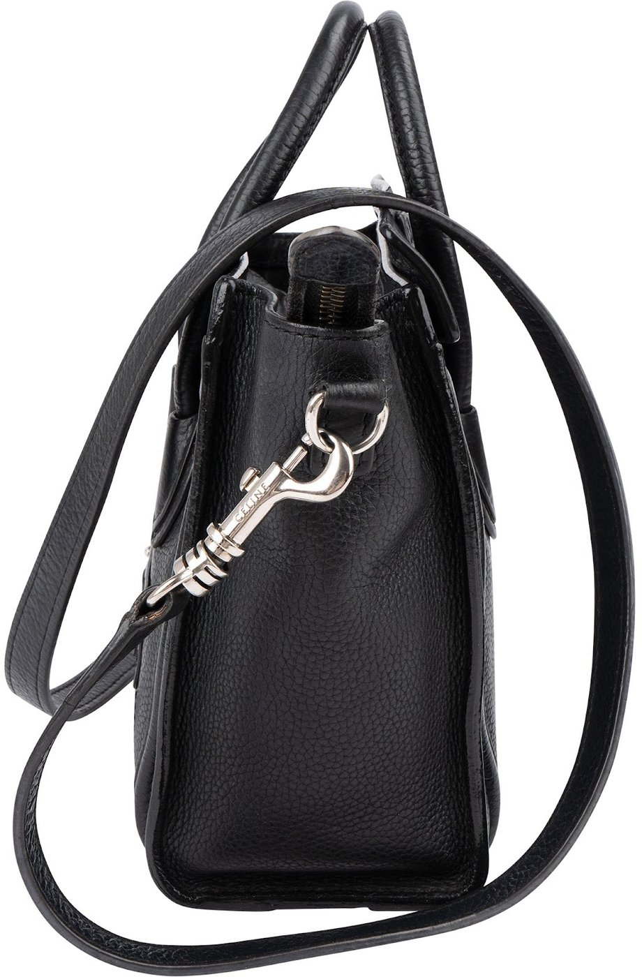 Celine Drummed Calfskin Nano Luggage Crossbody Handbag