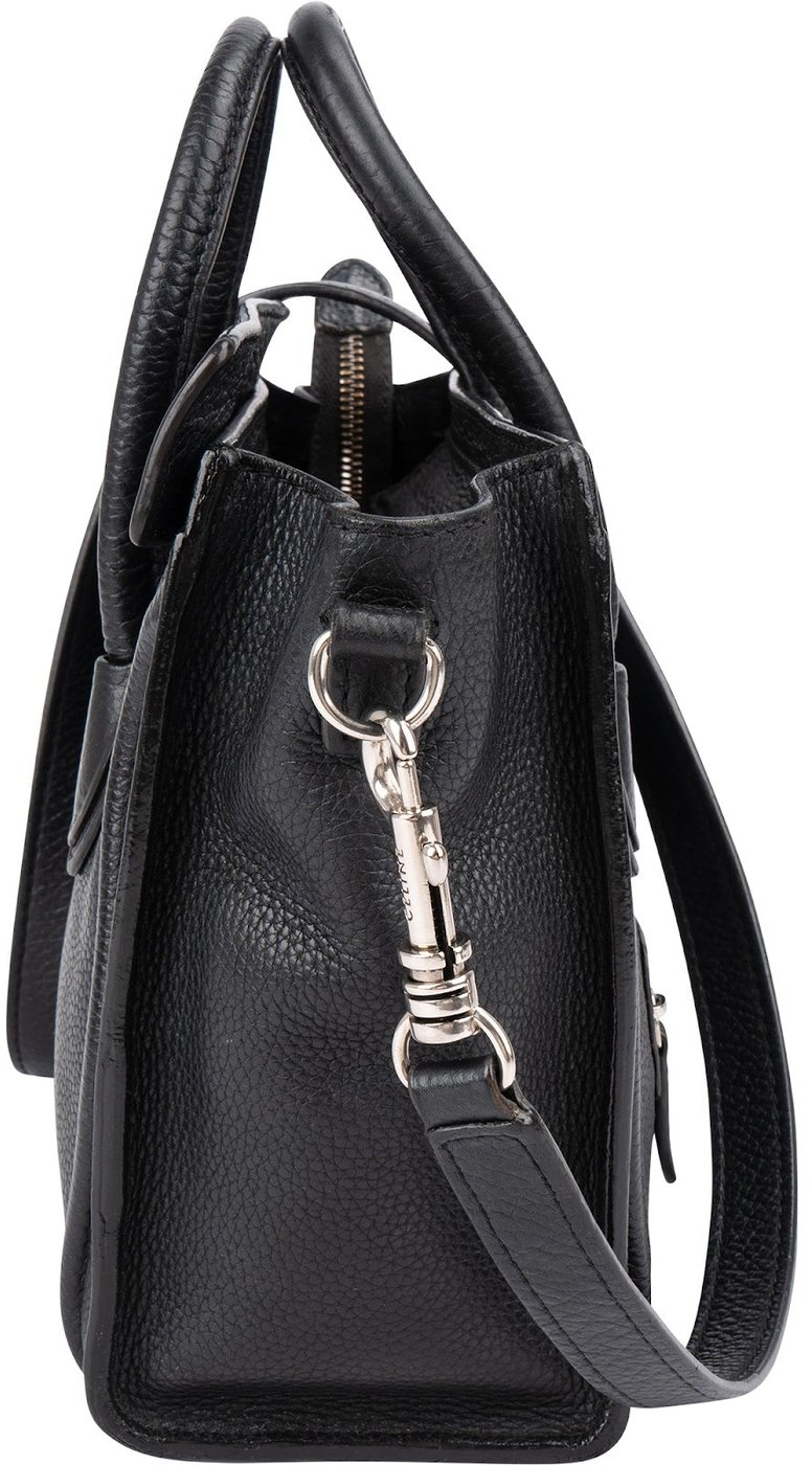 Celine Drummed Calfskin Nano Luggage Crossbody Handbag
