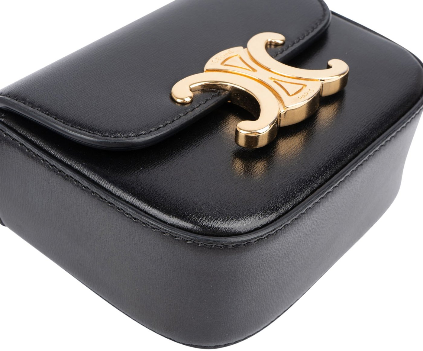 Celine Shiny Calfskin Box Micro Claude Crossbody Bag