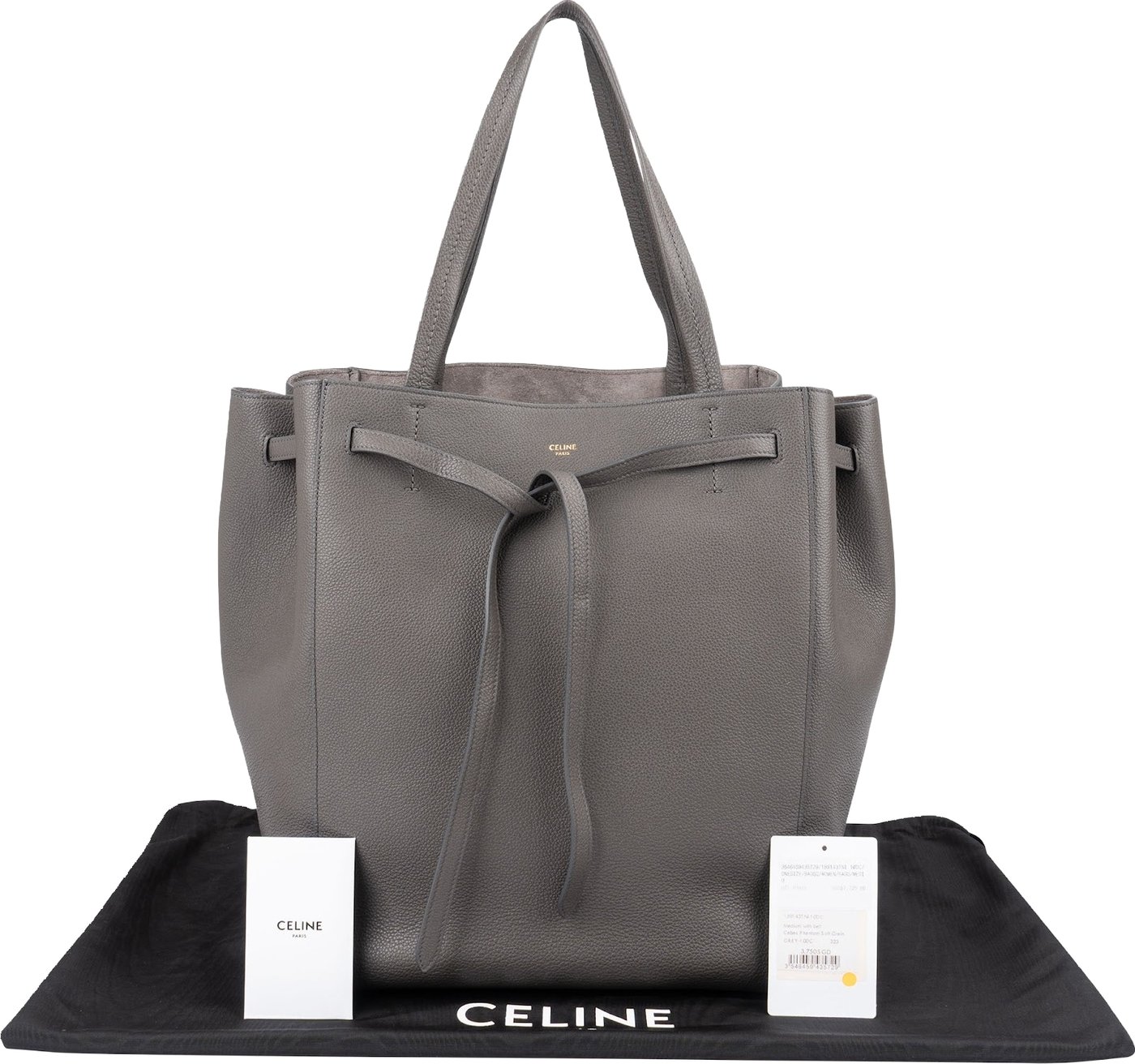 Celine Grained Calfskin Cabas Phantom Large Shopper Drawstring Shoulder Bag