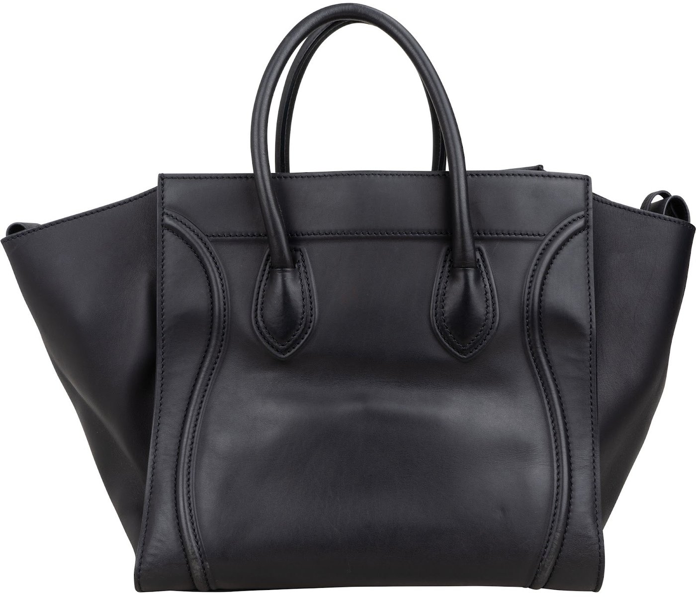 Céline Black Smooth Calfskin Large Phantom Handbag