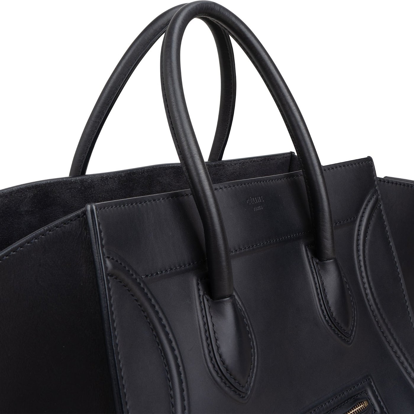 Céline Black Smooth Calfskin Large Phantom Handbag