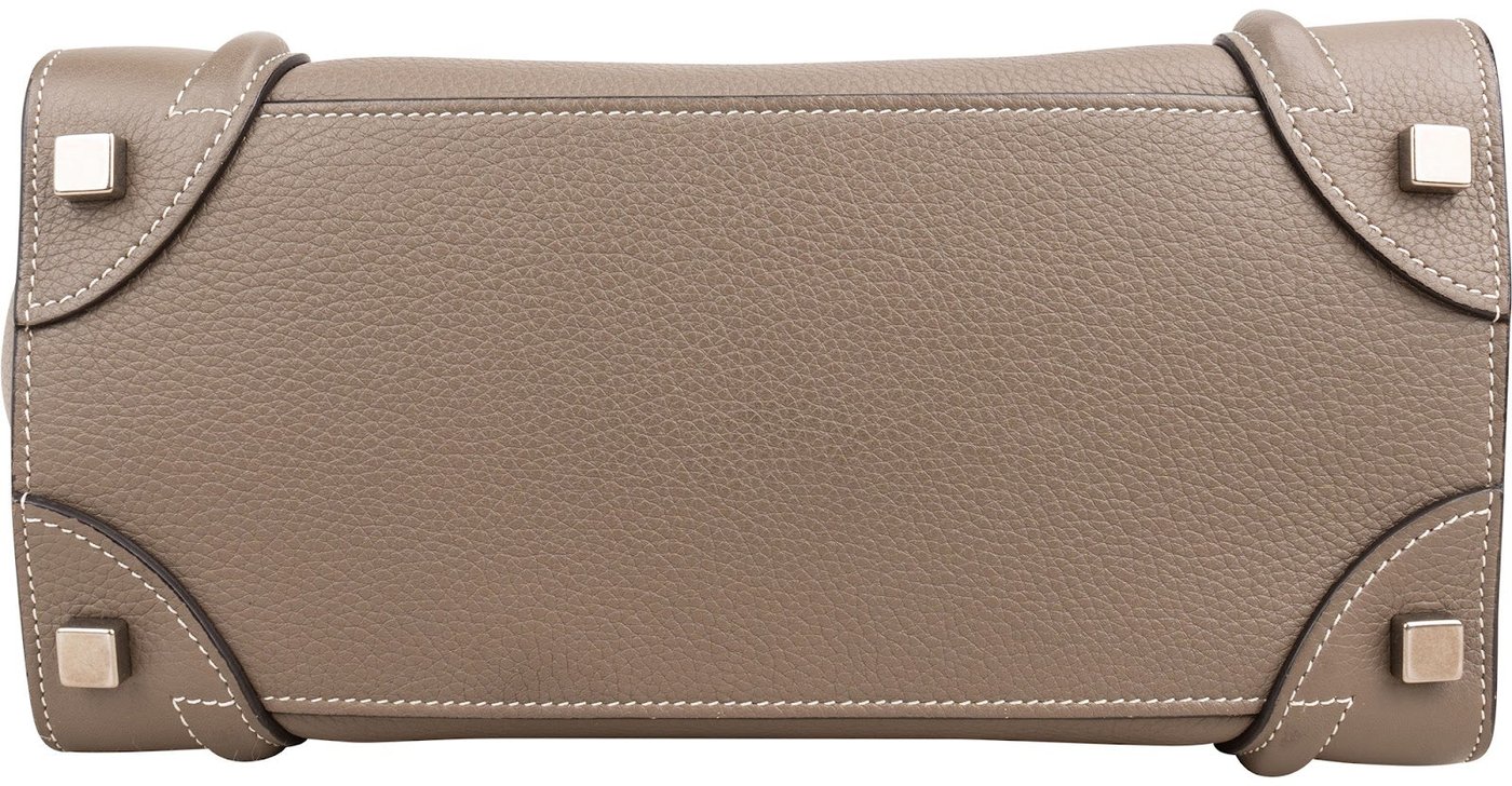 Céline Taupe Grained Calfskin Luggage Handbag