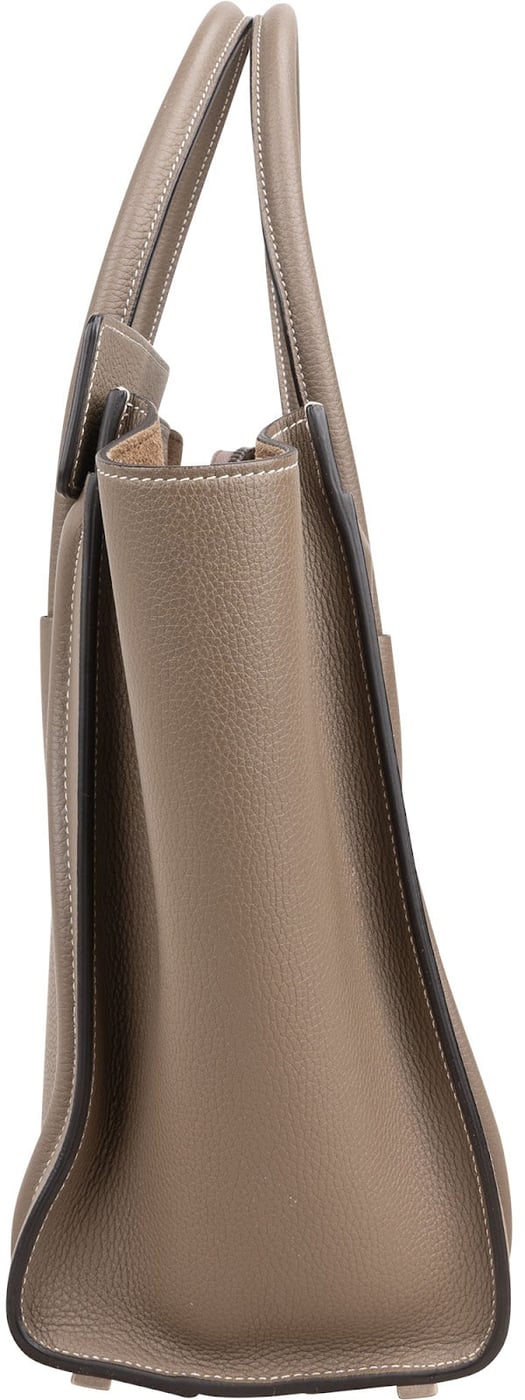 Céline Taupe Grained Calfskin Luggage Handbag