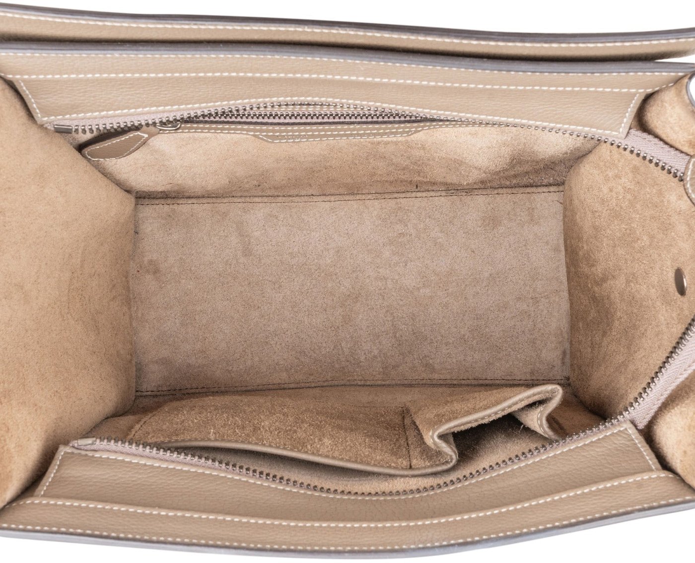 Céline Taupe Grained Calfskin Luggage Handbag