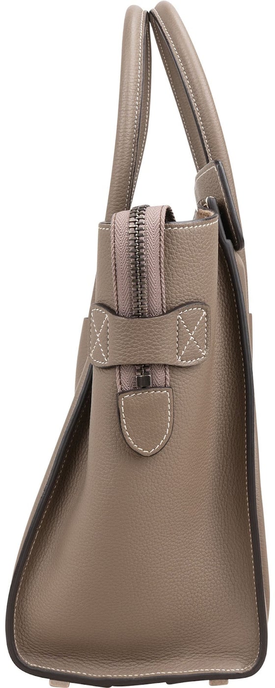 Céline Taupe Grained Calfskin Luggage Handbag